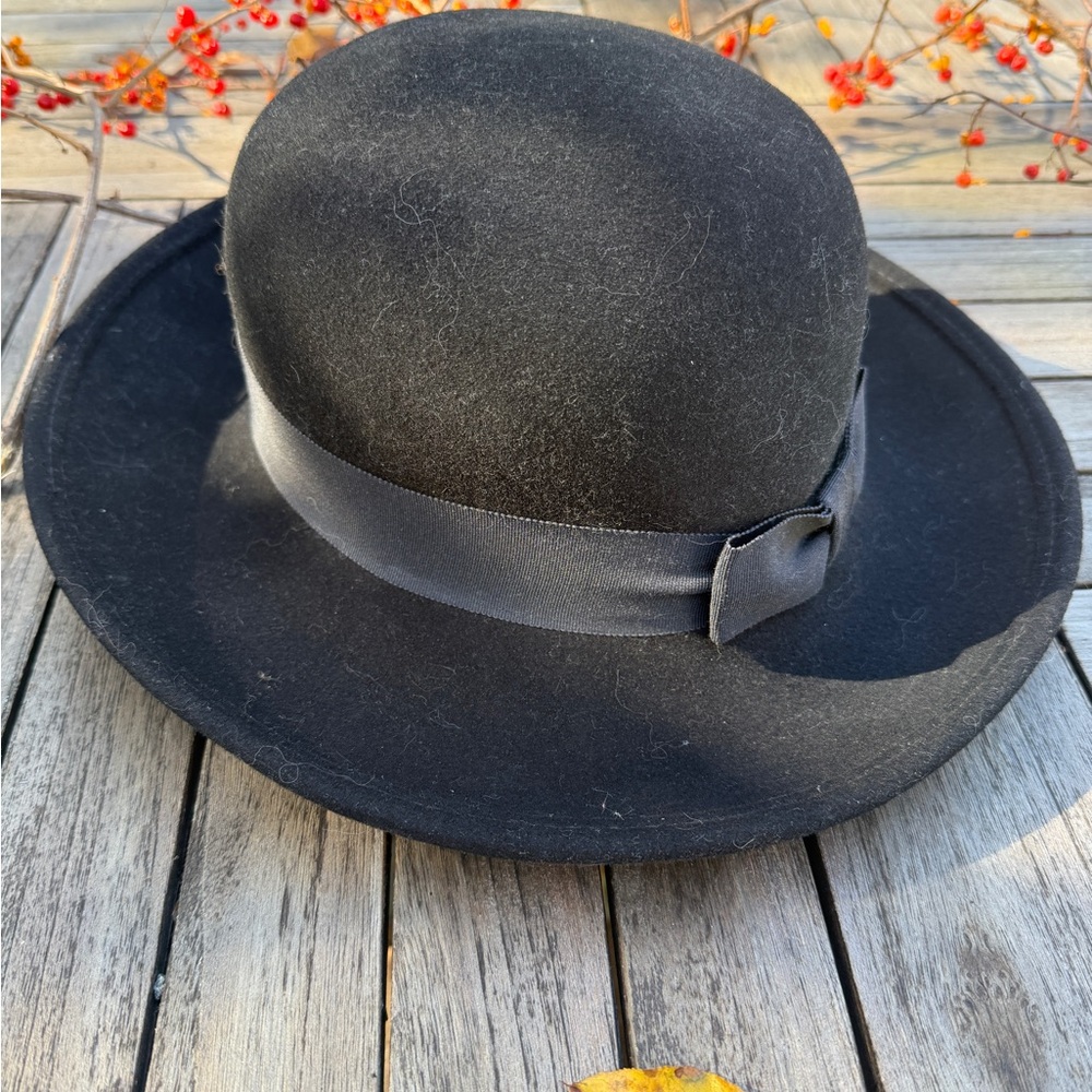 Scala Black Felt Hat with Satin Band